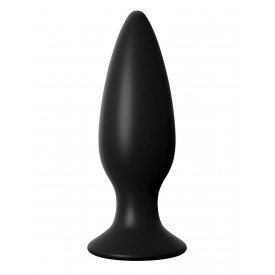 Чёрная большая анальная вибропробка Large Rechargeable Anal Plug - 13,5 см.