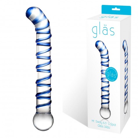 Изогнутый стеклянный фаллос G-Spot Glass Dildo - 17 см.