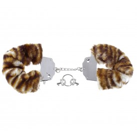 Металлические наручники Original Furry Cuffs с мехом под тигра