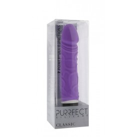 Фиолетовый вибратор-реалистик PURRFECT SILICONE CLASSIC 6.5INCH - 16,5 см.