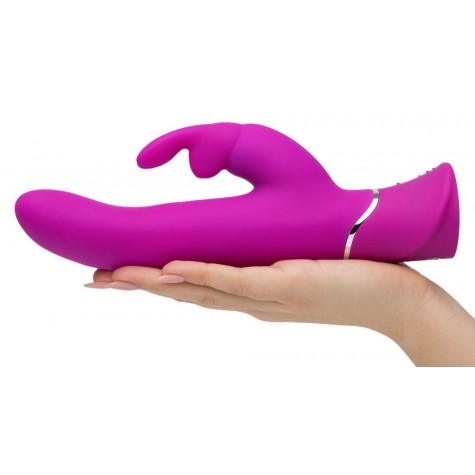 Лиловый вибратор Curve Thrusting Rechargeable Rabbit Vibrator - 24,1 см.